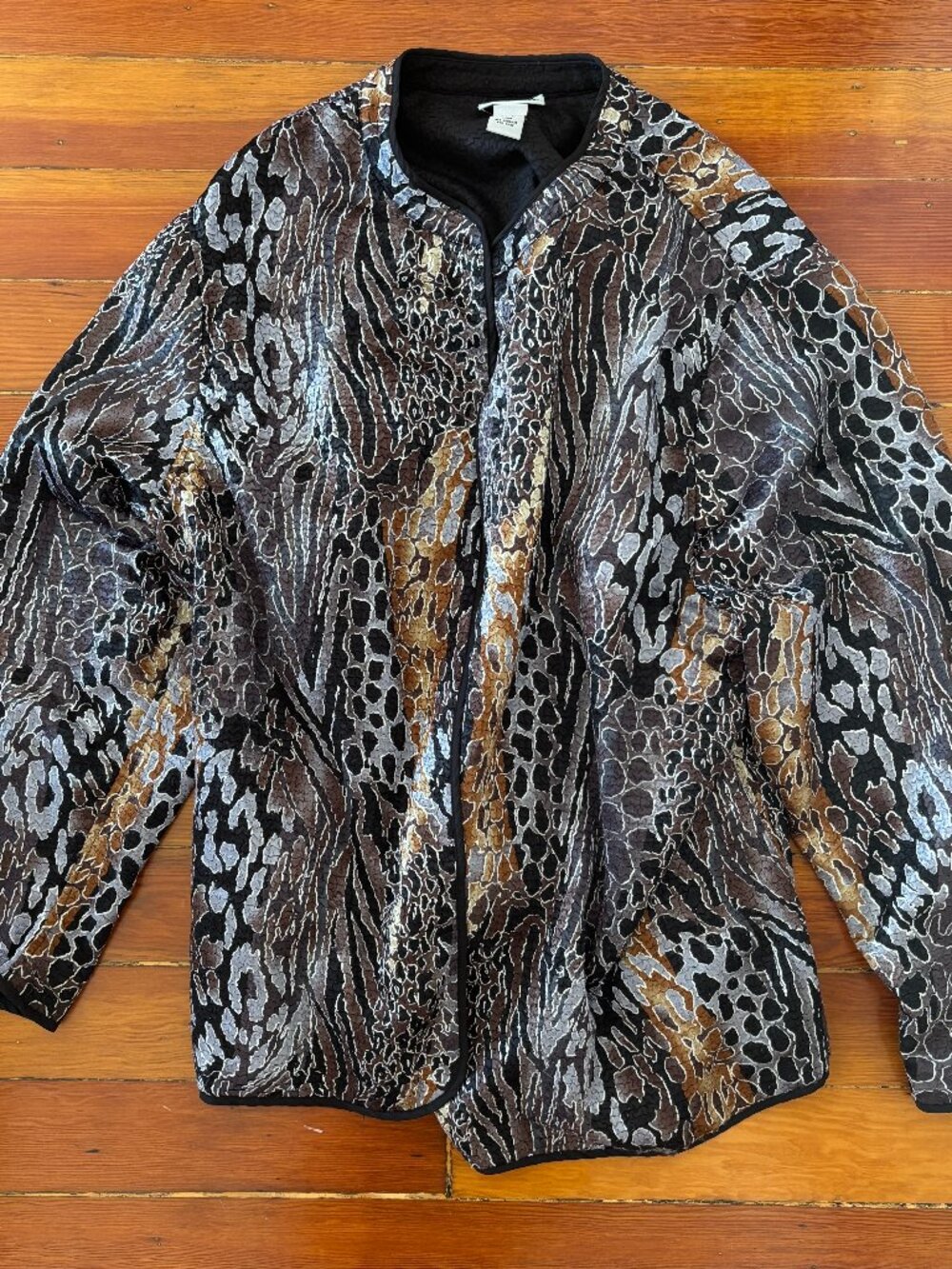 Whimsygoth Maximalist Jewel Toned Animal Print Plus Size Jacket Catherines 3XL